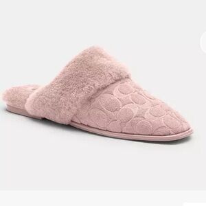 Coach Sherpa Flat Mule Slippers